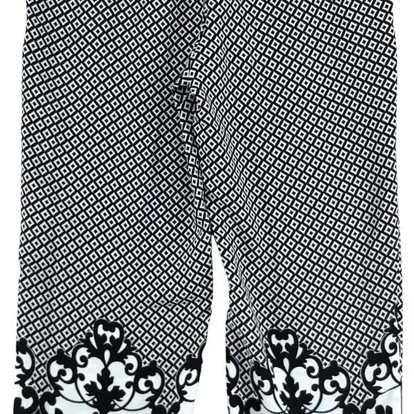 Chicos Womens Size 0 US 4 Pants Geometric Print Wide Leg Pull On Black TINY FLAW - Picture 9 of 15